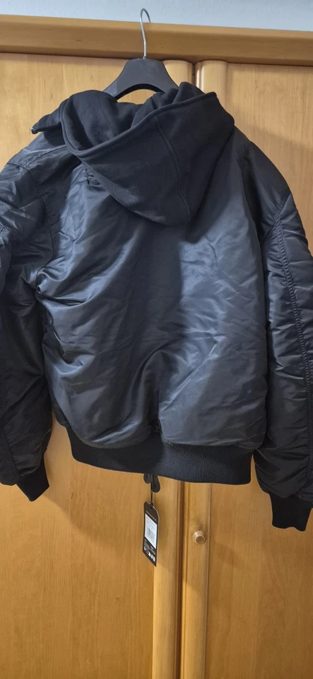 Alpha Industries MA-1 D-Tec Bomberjacke Herren 2XL Schwarz Kapuze Polyester - Bild 4 von 4