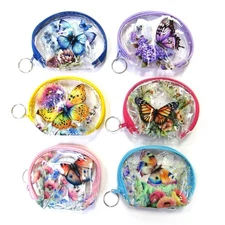 Wholesale Bulk 12 PCS Butterfly Print Change Purse Coin Purse Party Favors