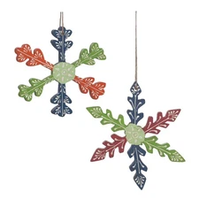 Melrose Wood Snowflake Ornament (Set of 6)