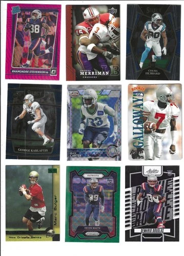 18 NFL Rookie Cards: Rhamondre Stevenson, Shawne Merriman, Chuba Hubbard, George