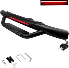 Hitch Bumper Step Stainless Steel W/ LED Brake Light 36” Black