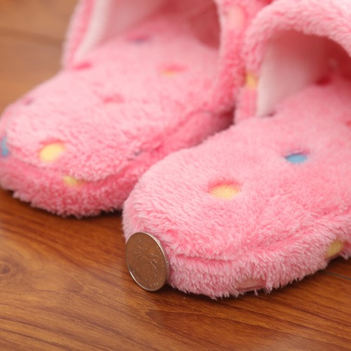 Women's Cute Bow Plush Slippers Polka Dot Winter Warm Home Slippers Soft Slip on - Bild 19 von 34