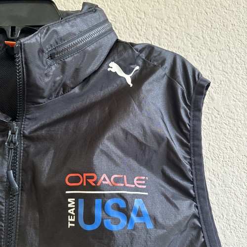 America’s Cup Team Oracle USA Windbreaker Vest Hooded Men's Size L Large EUC - Picture 3 of 6