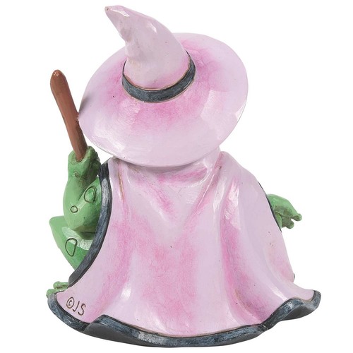 Jim Shore Heartwood Creek Frog Witch With Broom Mini Halloween Figurine 6014478 - Picture 3 of 4
