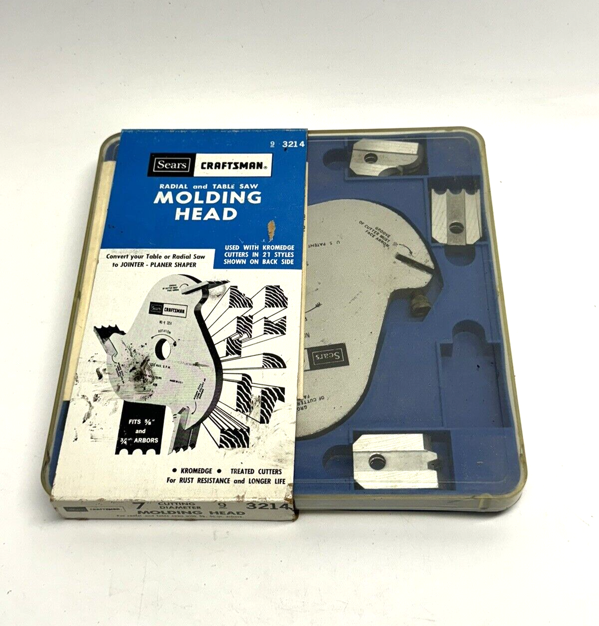 VINTAGE NOS Sears Craftsman Table Saw Molding Cutter Head with 7 Sets Of Blades