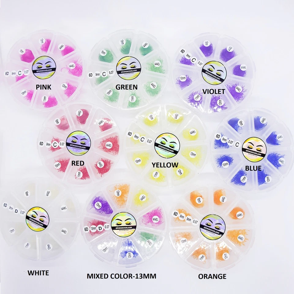 Mixed 6D Color Lashes. Premade Volume Lash Fans. Bundle Color, Eyelash extension - Image 4 of 4