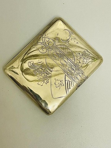 Antique Cigarette case Sterling Silver 84 Sample Empire russe Gilding Burin 149g - Picture 8 of 8
