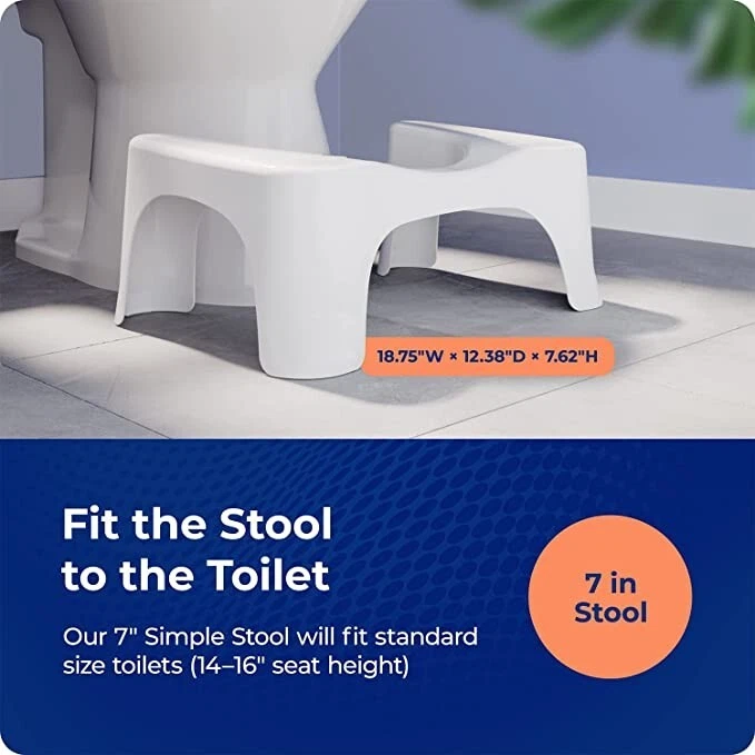 Squatty Potty Simple Bathroom Toilet Stool for Proper Toilet Posture, White, 7". - Image 3 of 4