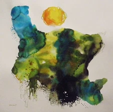 ORIGINAL Abstract SCENE JMW art John Williams Expressionism Valley Farmland