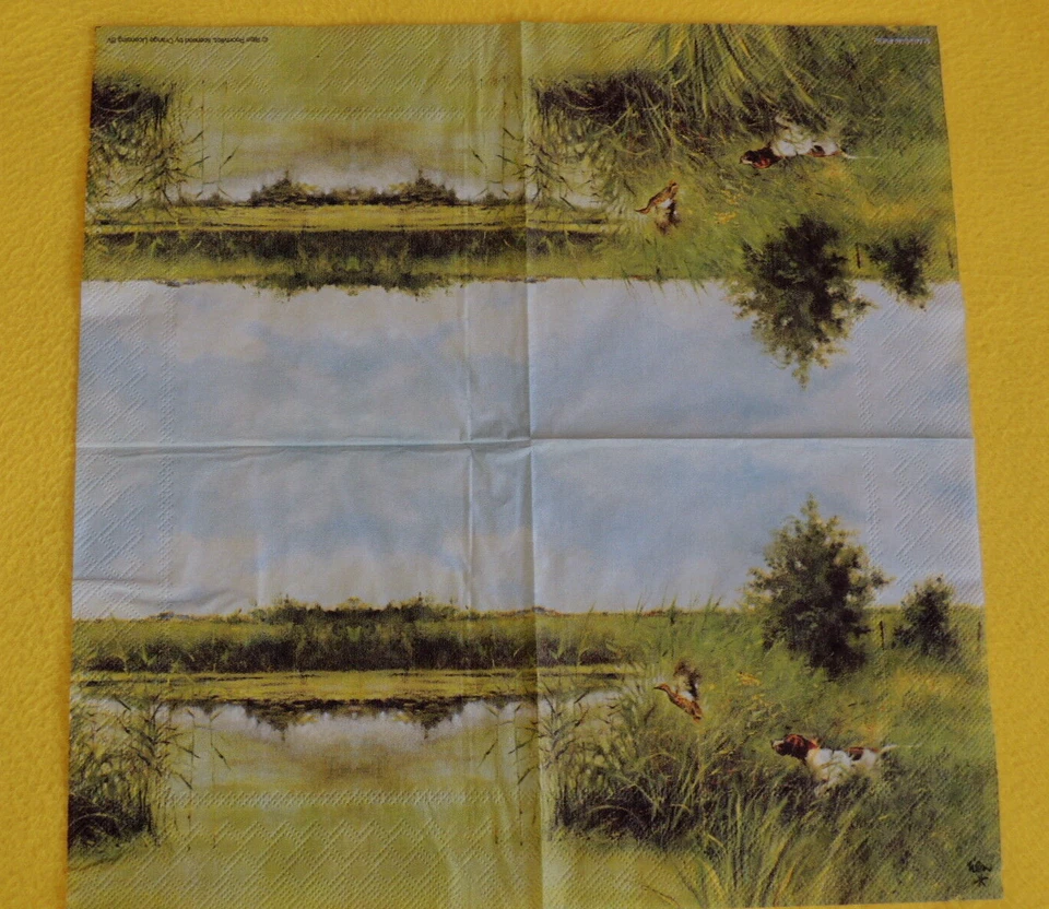 20 Servietten Jagd Hunde Enten DOG HUNTS Wiese Teich1 Packung OVP Ambiente - Bild 4 von 4