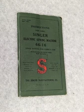 Instructions Manual for Singer 66-16 Sewing Machine 1948