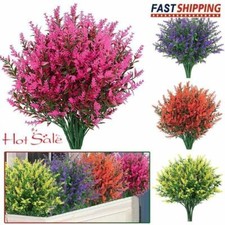 8 16 Bundles Artificial Flowers Fake Plants Outdoor UV-Resistant Flowers Decor