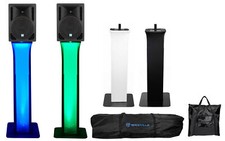 2 Rockville RPG10BT 10" Powered 600w DJ Speakers w/Bluetooth Totem Style Stands