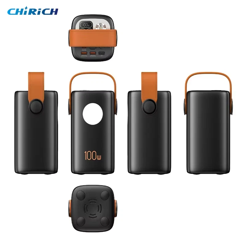 Power Bank Charger Battery PD100W Fast  Laptop Phone Backup Flashlight  5 ports