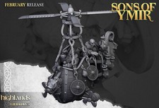 Highlands Dwarf Flying Machine Gyrocopter Bomber 28mm/32mm Scale -NO BASES-