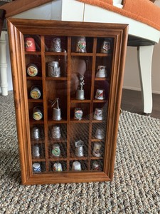 glass thimble display case