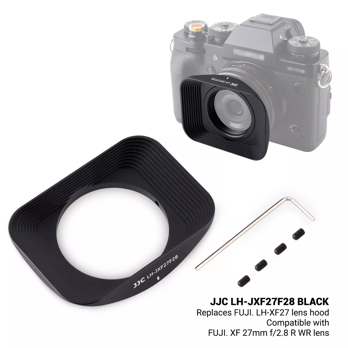 JJC Reversible Lens Hood for Fujifilm XF 27mm f2.8 R WR Lens as LH