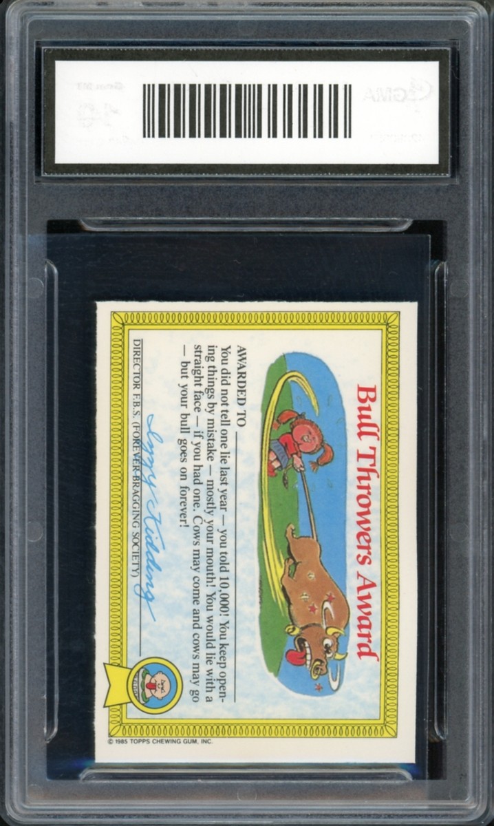 1985 Topps Garbage Pail Kids UK Series 1 #17a Wacky Jackie Graded