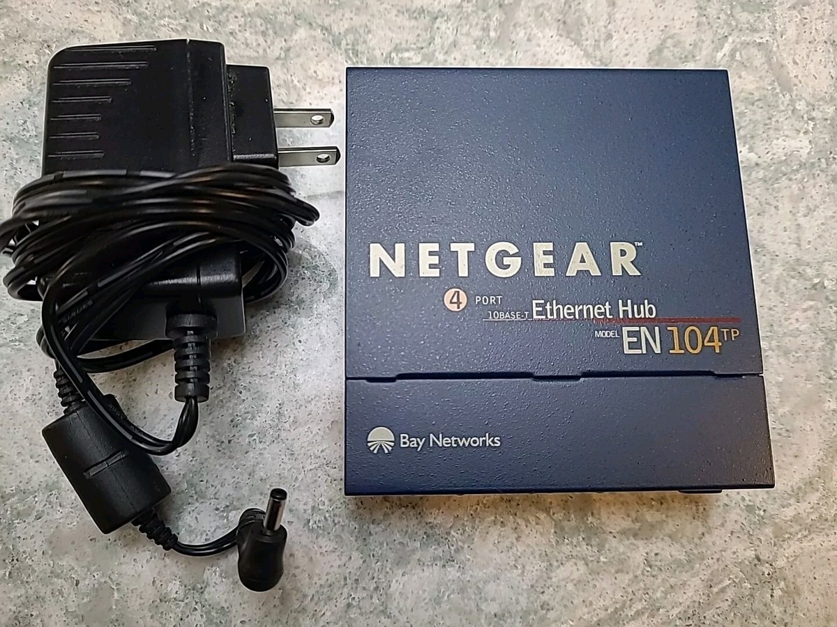 Bay Networks Netgear Hub EN104 TP 10 MBPS 4 port uplink button 