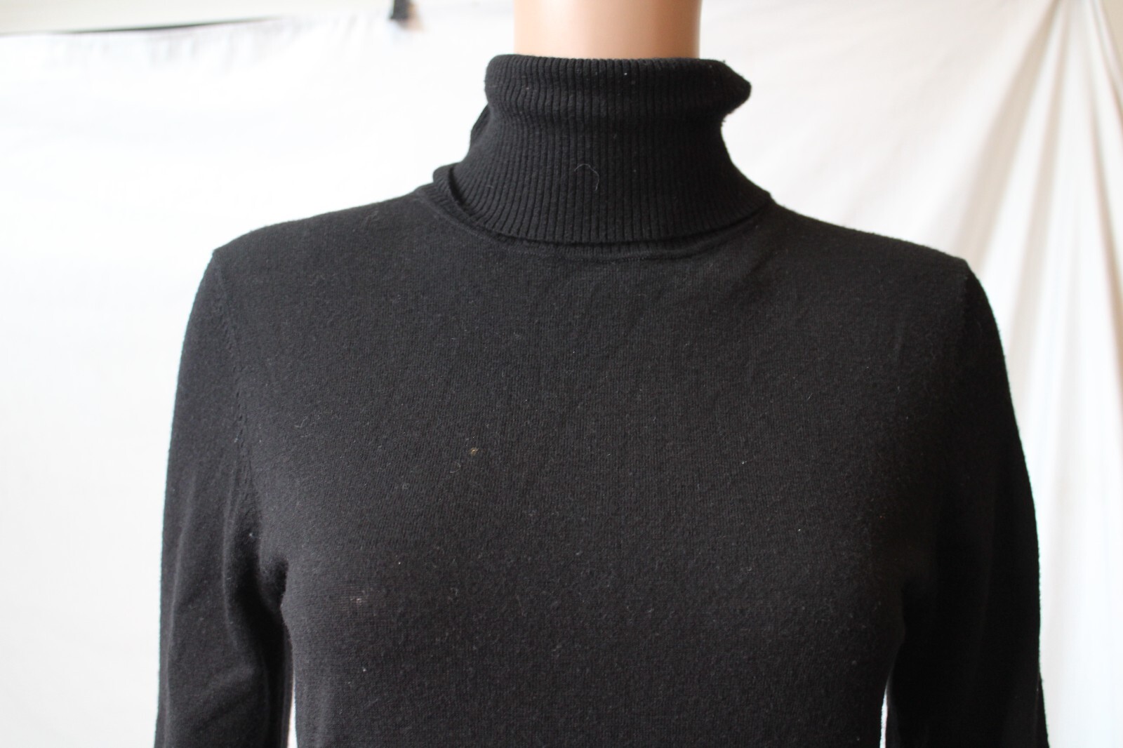 Repeat black wool/cashmere turtle neck dress size… - image 2