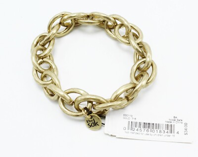 The Sak ''Line It Up'' Gold Tone Link Stretch Bracelet #SAK38