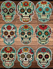 Sugar Skulls Die Cut Vinyl Stickers Scrapbooking Laptop Waterbottle
