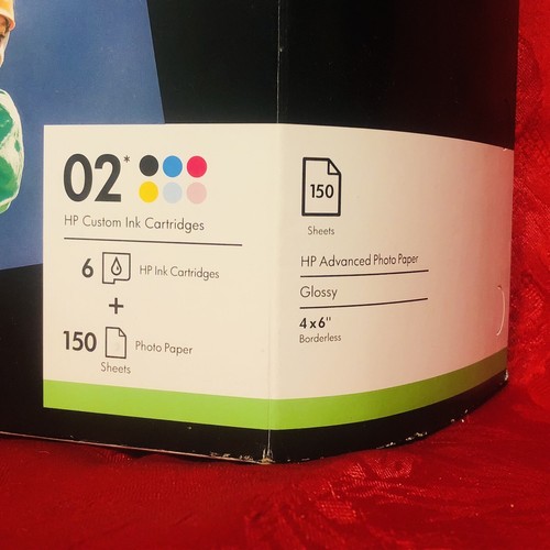 HP 02 Ink Cartridges Combo Pack +150 Sheets Photo Paper Exp 03/2013 New Sealed - Picture 16 of 24