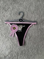 Black Hana Deka Club Ladies Thong Under Wear brand new Size 10/12 With Tags