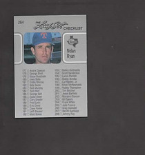 1990 Leaf #264 Unmarked Checklist NOLAN RYAN   **HOFer**