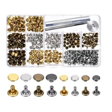 240 Set Press Stud Button Fixing Tool Brass Rivets Leather Belt Fasteners