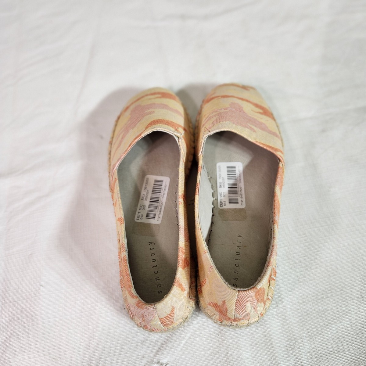 Sanctuary Women's Size 7 M Havana Camo Peach Pink Espadrilles