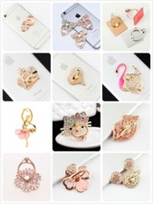 LiliDreamStore 360 Rotating Crystal Cell Phone Finger Ring Stand Holder -Pink