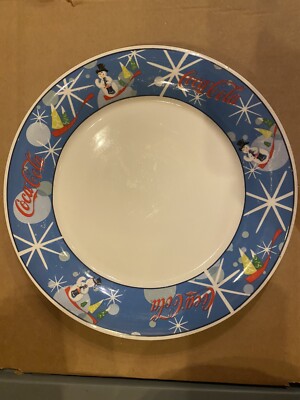 Set Of ,4 Coca-Cola LAUGHING SNOWMAN Stoneware 10.25''  Dinner Plate