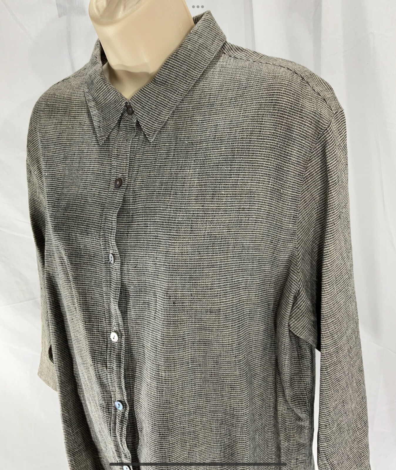 Chicos Design Button Down Collared Top white blac… - image 2