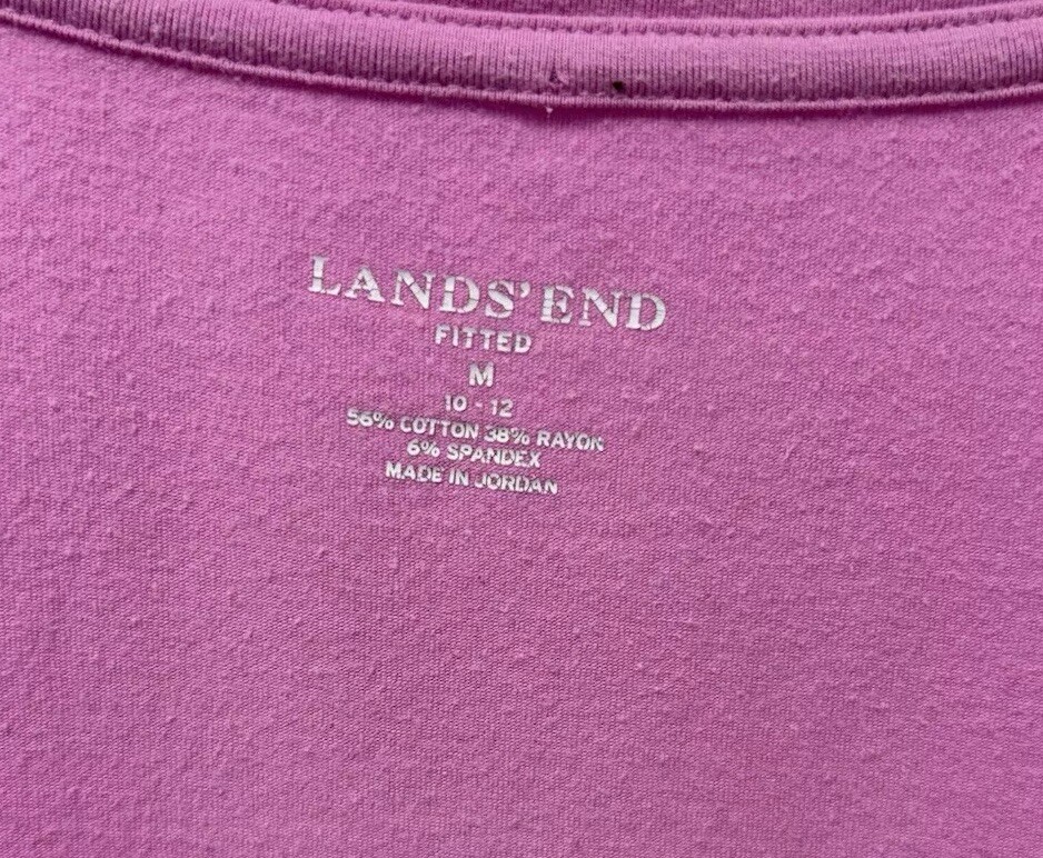 Lands End Pink Basic Fitted Tee Size Medium - image 2