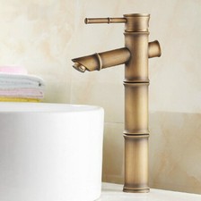 Antique Brass Bamboo Bathroom Basin Sink Faucet Single Handle Mixer Tap Gnf108