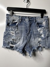 Women  s Almost Famous Cut Off Jean Shorts Denim Size 7 Blue