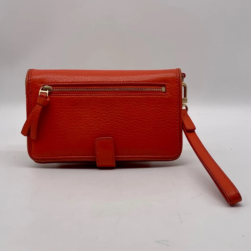 Tory Burch Orange Leather Britten Smartphone Wristlet - Image 2 of 4