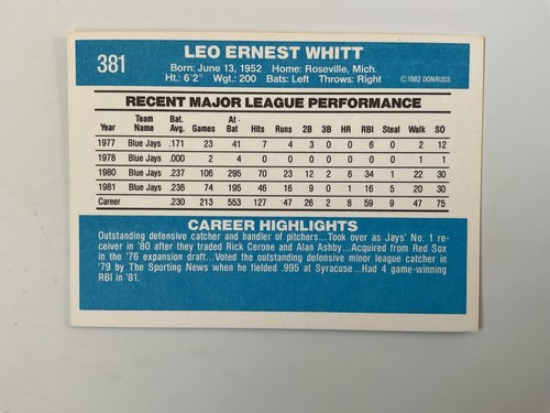 Donruss Baseball 1982 #275-499 descuento múltiple eliges envío gratuito agosto 2025 - Imagen 209 de 427