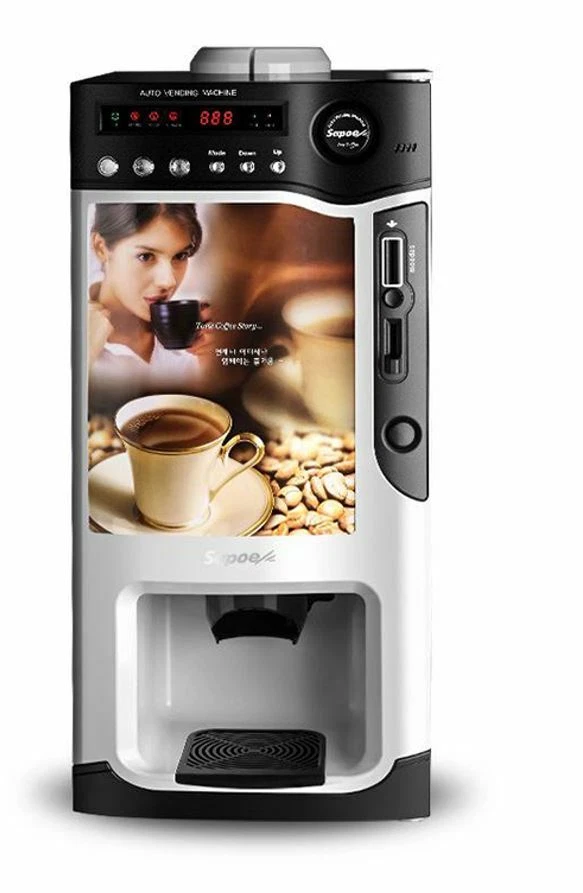 Commercial Automatic Coin 3 Flavor Hot Instant Tea Coffee Vending