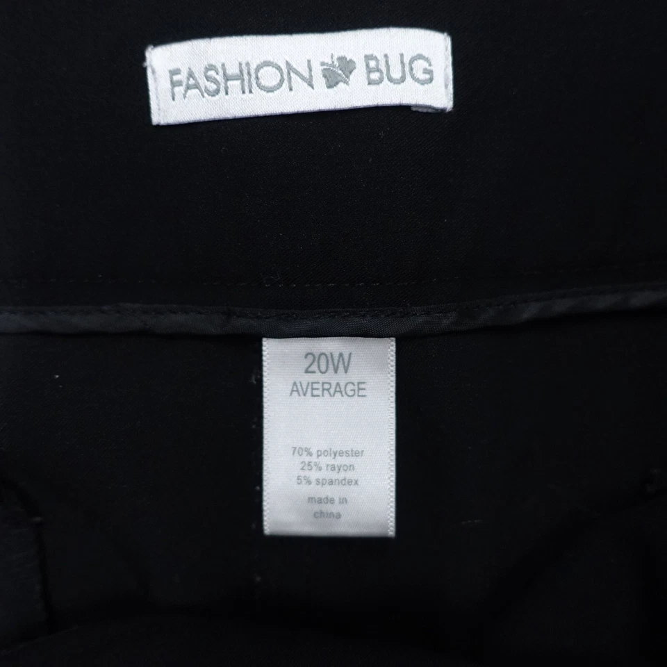 Fashion Bug Chino Pants Women's 20 Black Stretch Zip Fly Dark Wash Straight Leg - Image 4 of 4