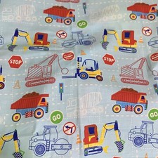 FQ Construction Dump Truck Forklift Excavator Crane Cotton Fabric Fat Quarter