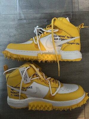 Size 10 - Nike Off-White x Air Force 1 SP Leather Mid Varsity Maize