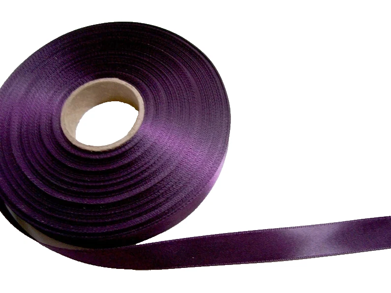 Eggplant Purple Single-Face Satin Ribbon 5/8 inch wide x 10 yards Polyester B51 - Image 2 of 4