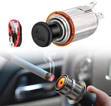 Nilight 12V Cigarette Lighter Car Replacement Socket with Terminals Wires