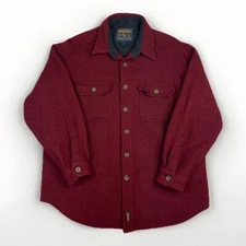 Vintage Woolrich John Rich And Bros Men's Wool Tweed Heavy Shirt Jacket Red L