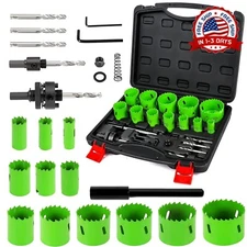 Juego De Sierras De Corona, 22 Piezas, Con Hojas De Sierra De 3/4" A 2-1/2" New