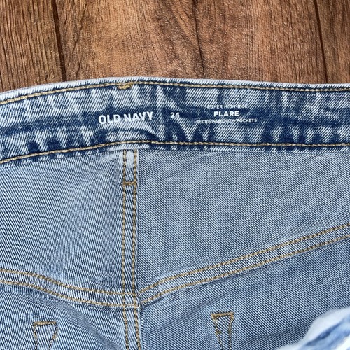 OLD NAVY Womens Size 24 Higher High-Rise Flare Classic Acid Wash Blue Jeans NWT - Picture 4 of 7