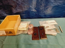 Nostalgic Warehouse 724774 NY Brass Rose Privacy Door Knob Set PINK Crystal READ