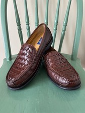 CHAPS Men’s Loafers Shoes Size 9 M Woven Leather Slip-On NWT